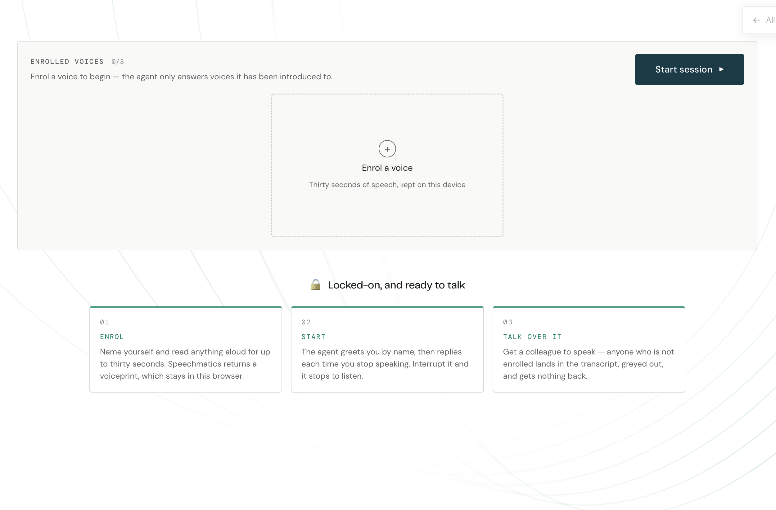 Screenshot of Speaker ID Voice Agent